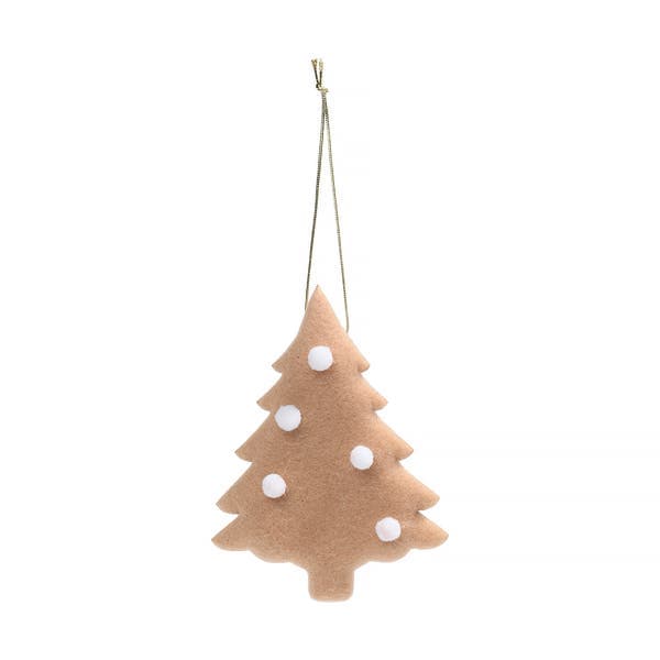 Adorno De Natal Plástico e Tecido Marrom Cromus 11x8,5cm