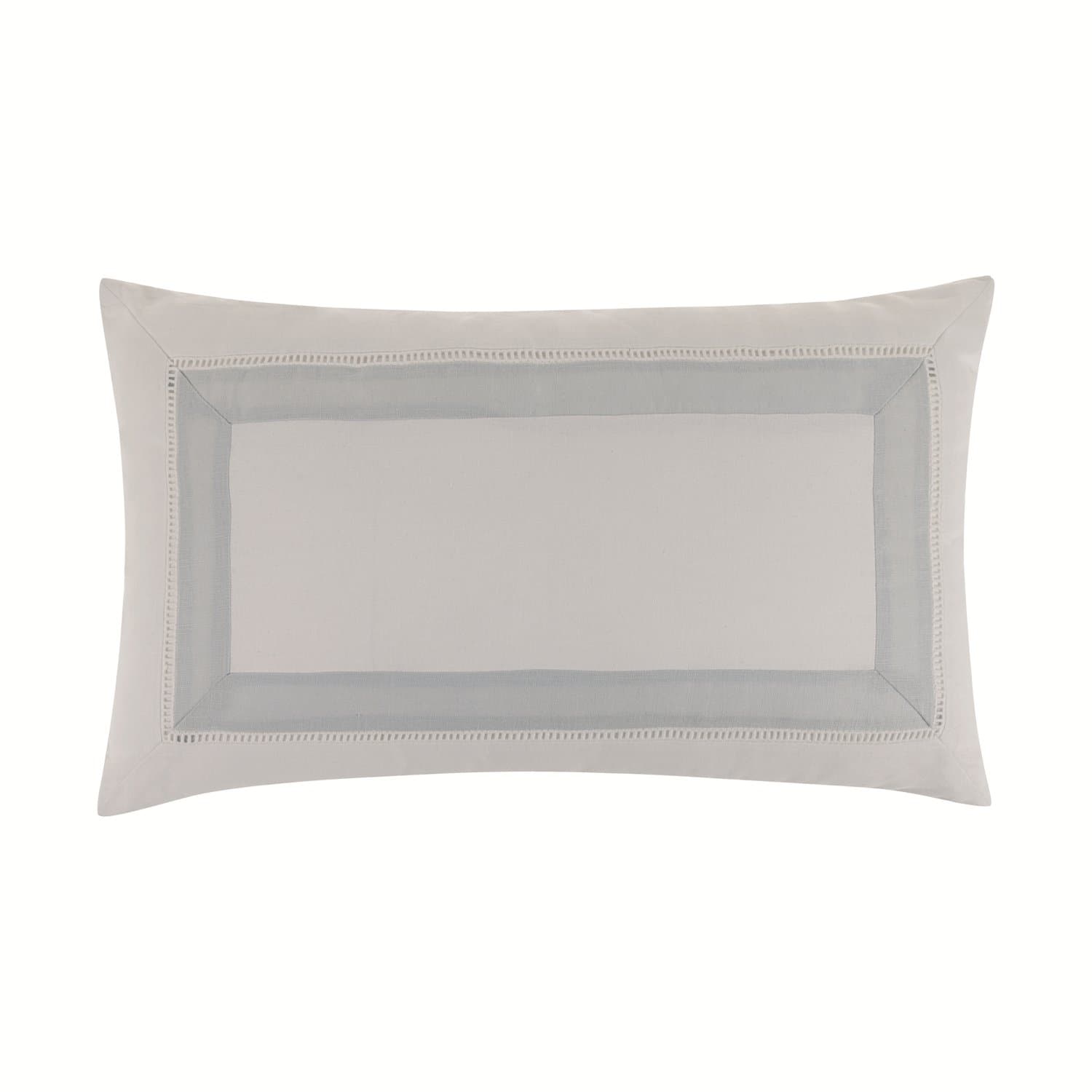 Almofada Rivus Algodão e Linho Trussardi Branco e Azul 30cm x 50cm