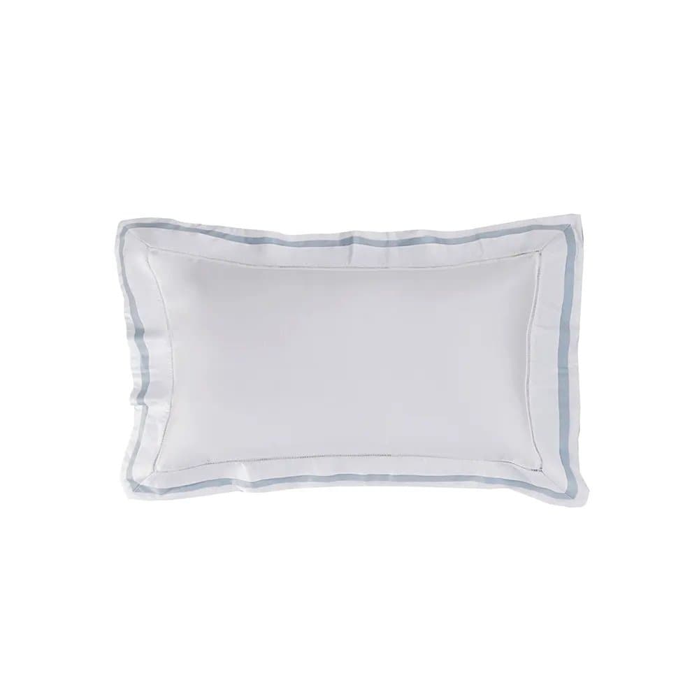 Almofada Valverde 300 Fios Trussardi Branco e Azul 35cm x 70cm