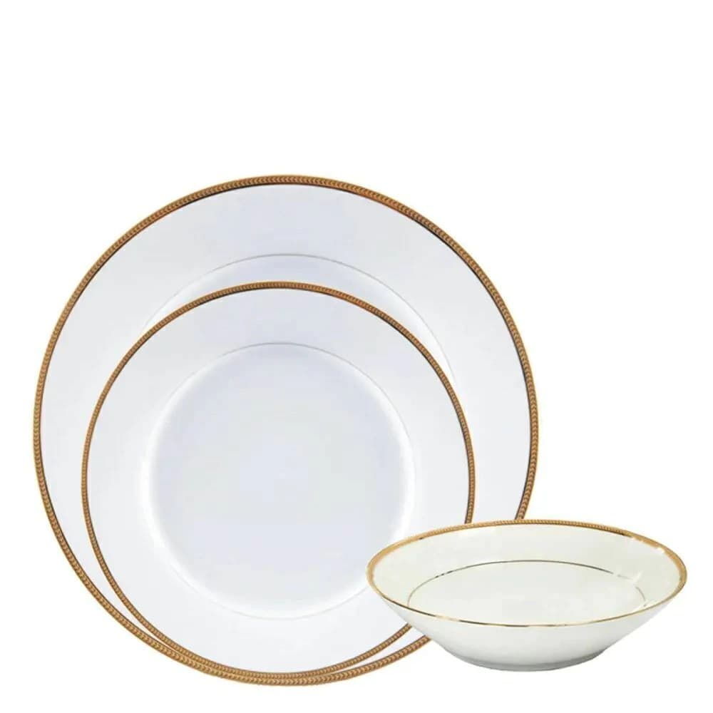 Aparelho de Jantar de Porcelana Noritake Toorak Gold 18pçs