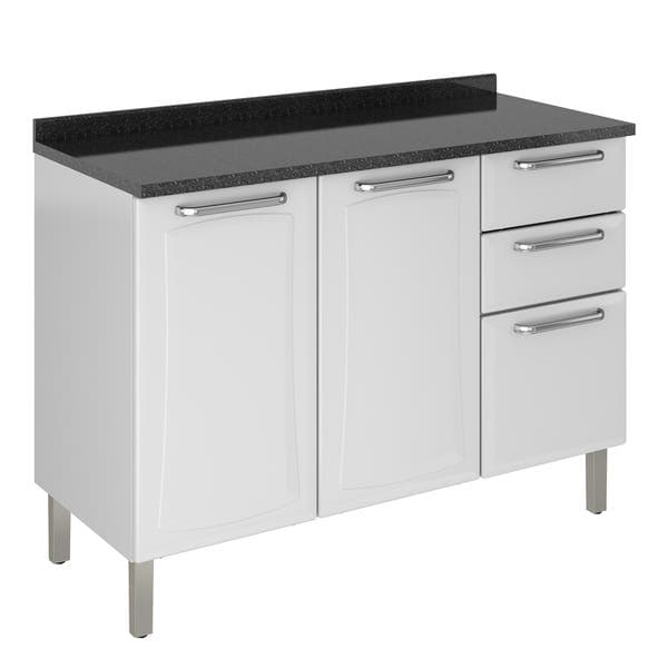 Balcão de Cozinha 92x120x52cm Aço Branco Neve Tarsila Itatiaia