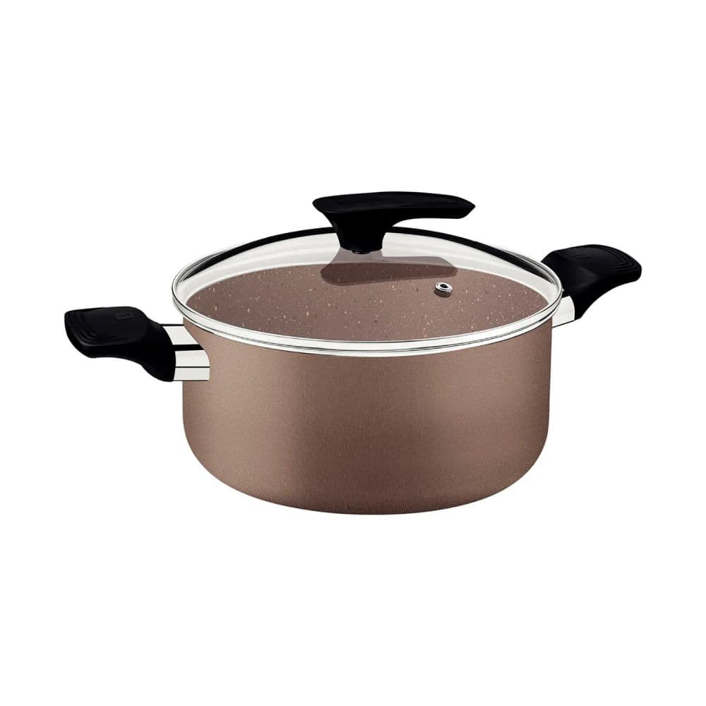 Caçarola Milazzo 24cm Tampa de Vidro Amêndoa - Tramontina