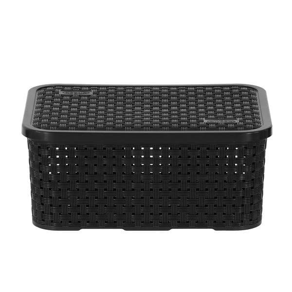 Caixa Organizadora Plástico Preto 4L 10,7x25,5x20 cm Rattan Nitron