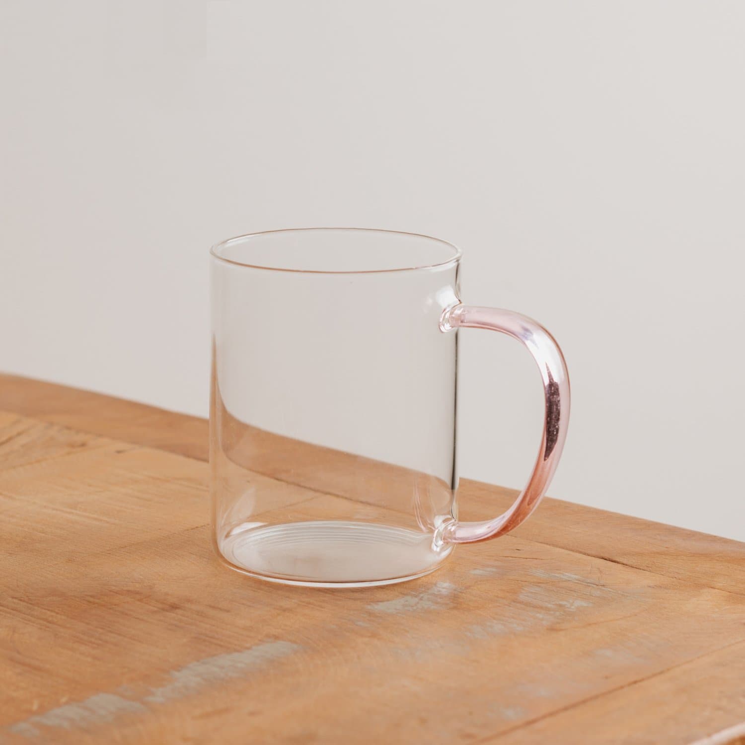 Caneca em Vidro Borossilicato Rosa 420 ml