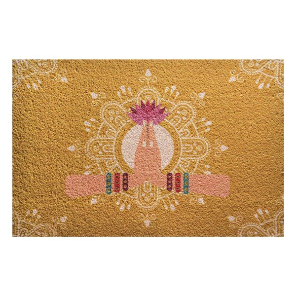 Capacho de PVC Namastê Amarelo 60x40cm