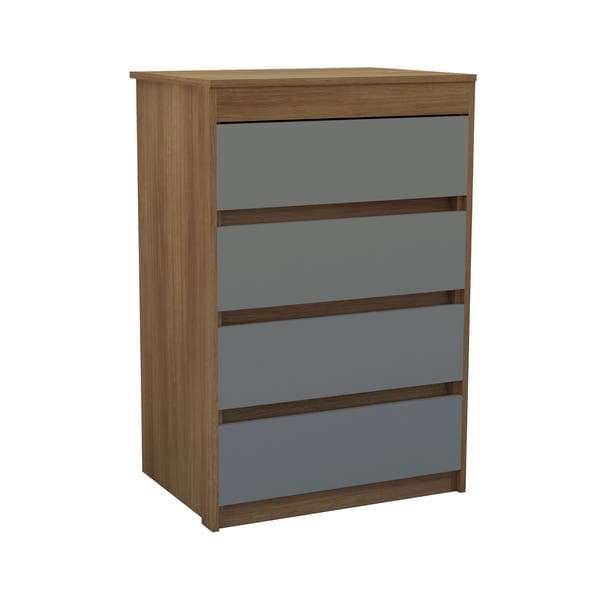 Comoda Madeira 4 Gavetas Marrom Milano Luciane
