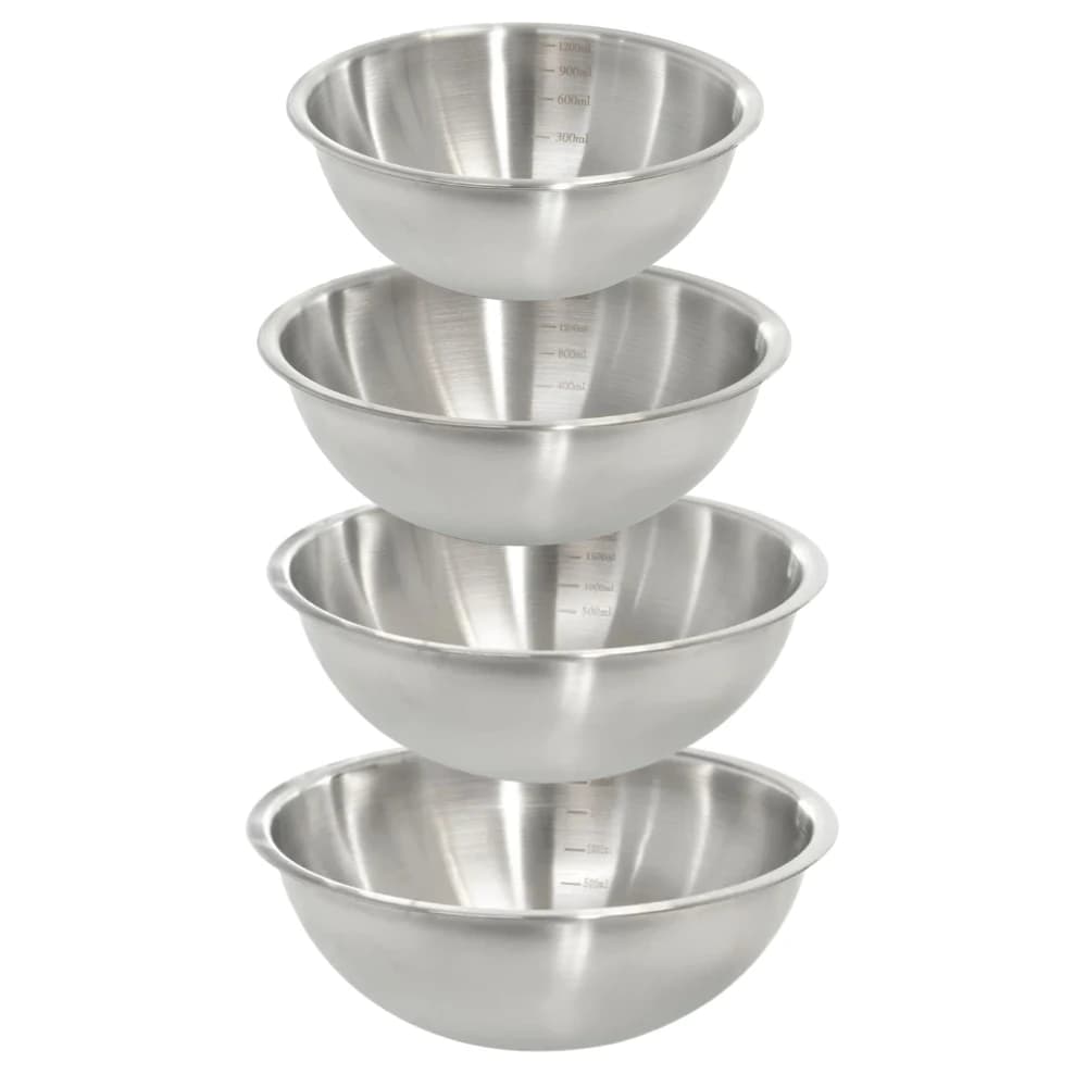 Conjunto de Bowls de Aço Inox 4pçs