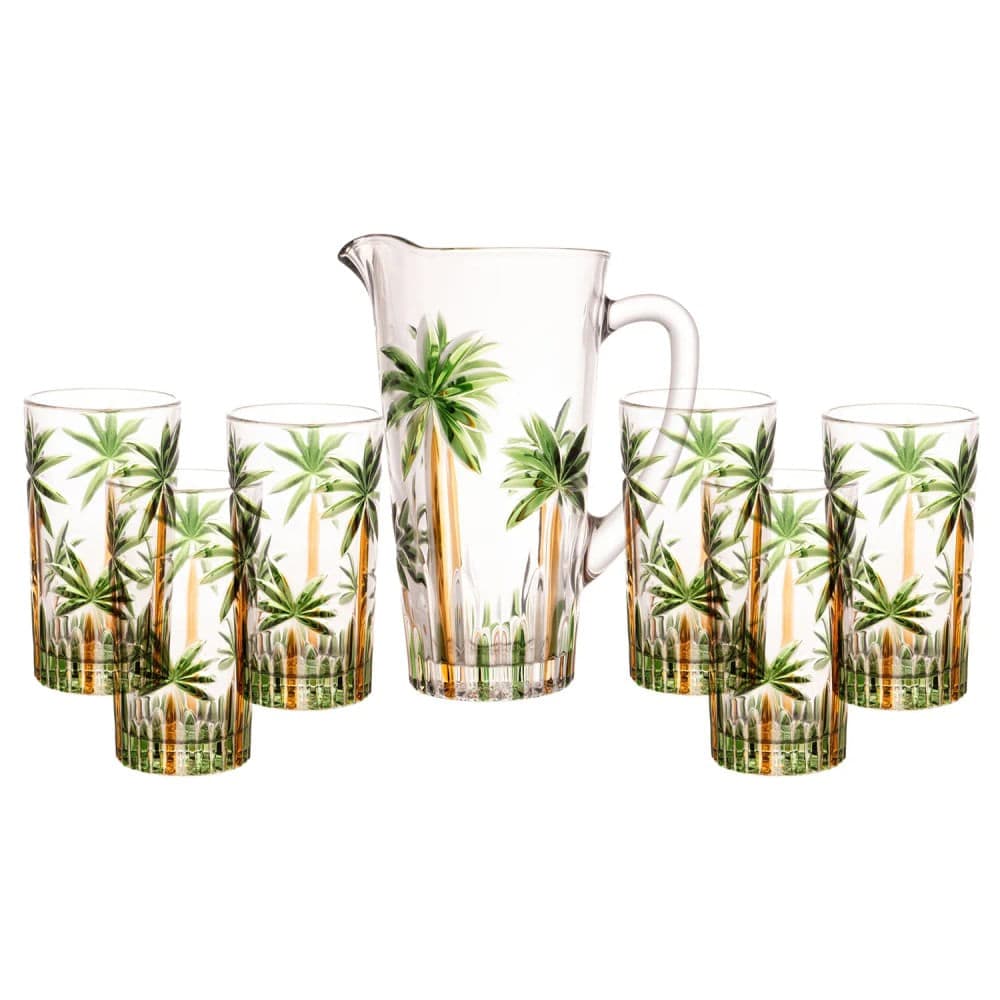 Conjunto de Jarra com Copos 7 Peças Palm Tree - Wolff