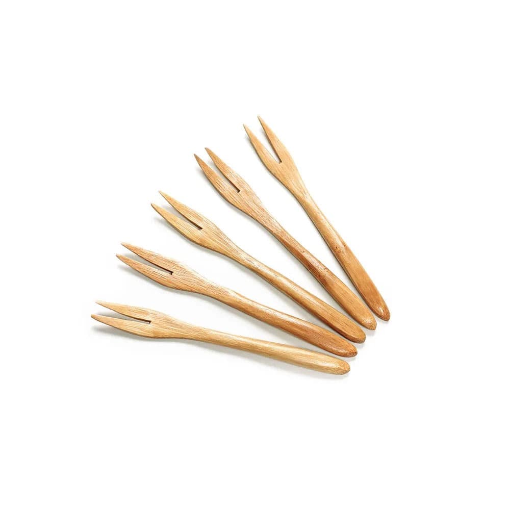 Conjunto de Mini Garfos em Bambu 4 Peças - Yoi