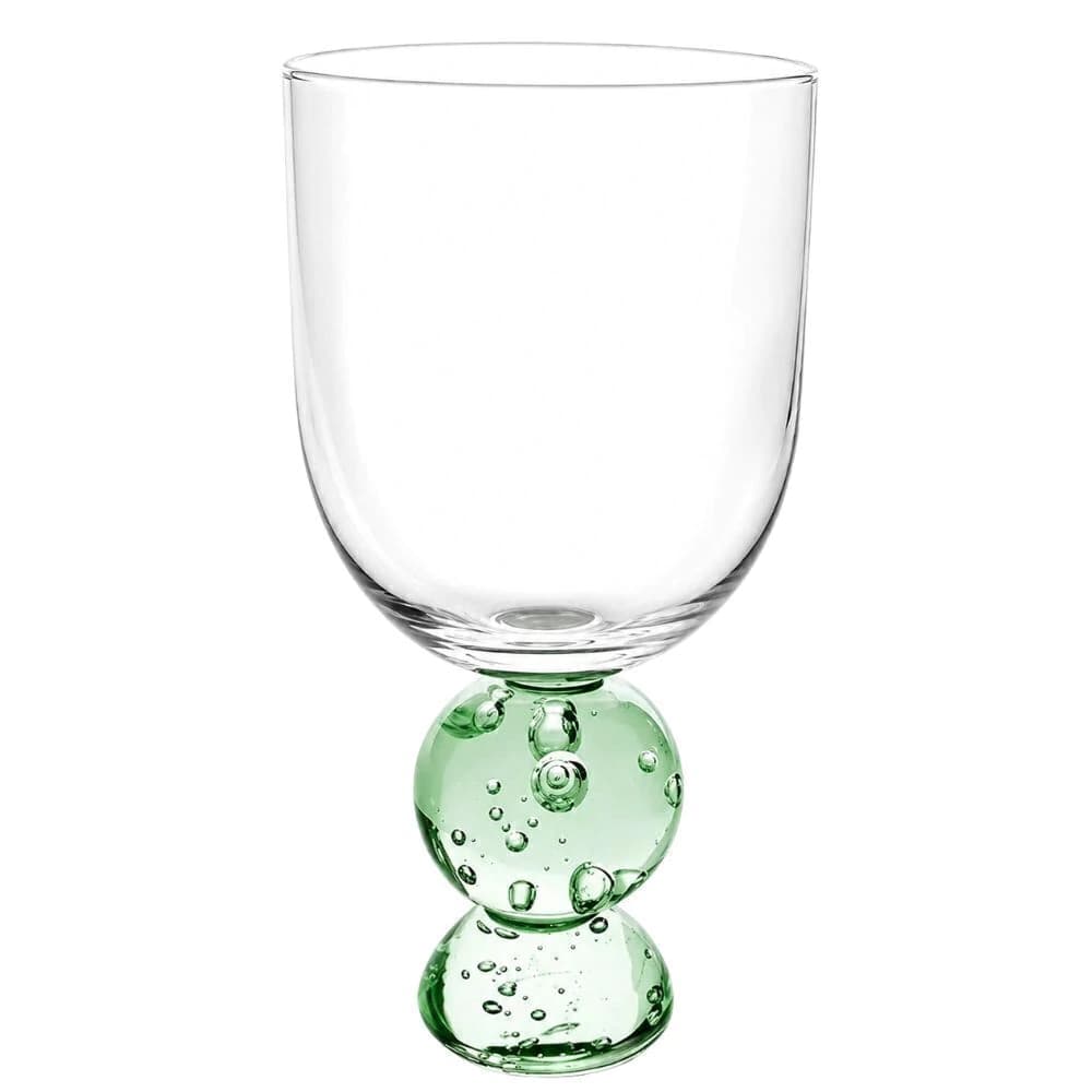 Conjunto de Taças de Vidro com Base Esfera Verde 400ml 6pçs
