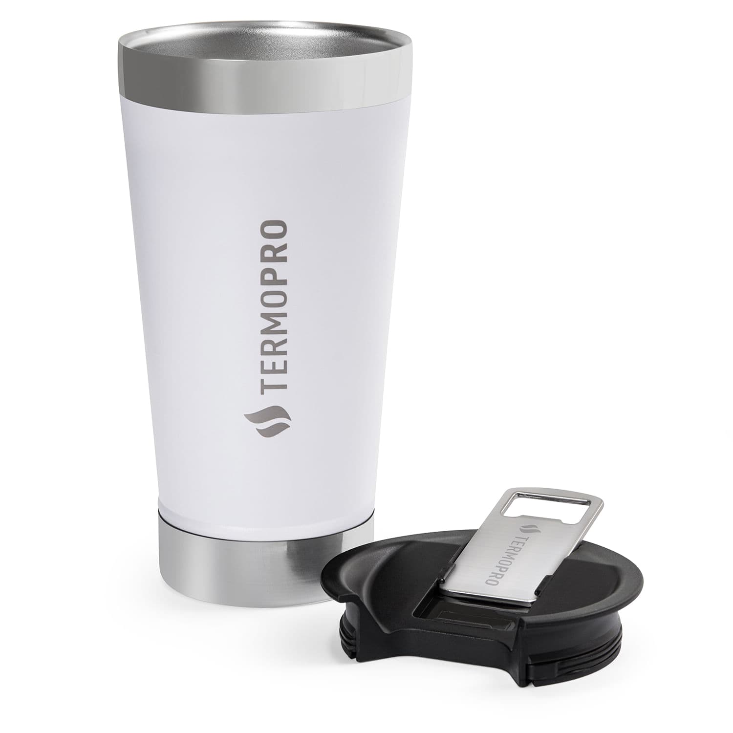 Copo Térmico com Tampa Abridor 500mL Branco - Termopro