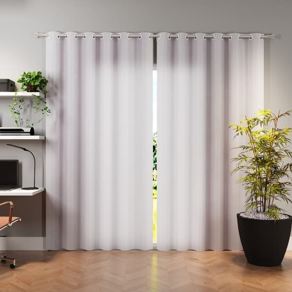 Cortina Corta Luz Bella Janela Ilhós 2 Folhas 3,60x2,50m Branco