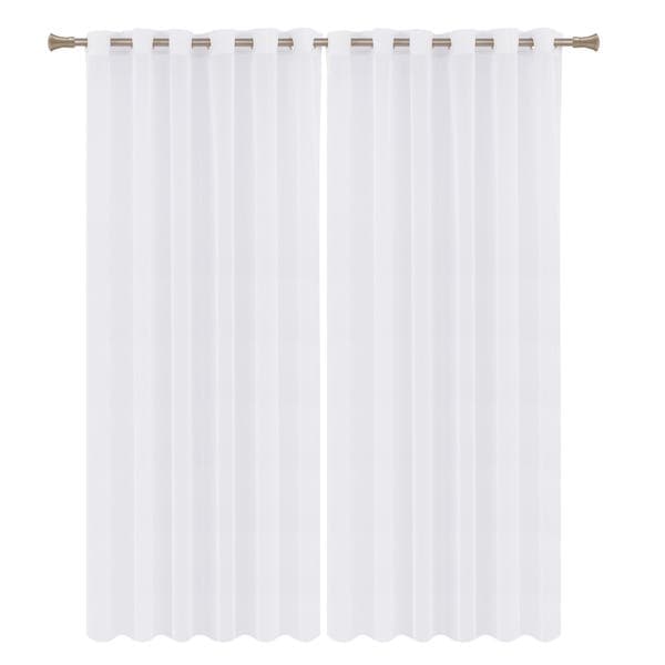 Cortina Voil Beca Decor Ilhós 2 Folhas 4,00x2,60m Branco