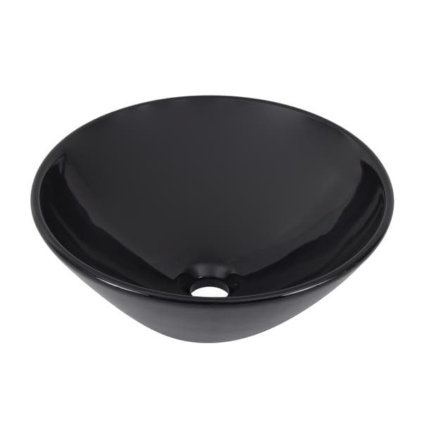Cuba para Banheiro de Apoio Louça Redonda Preta 38cm Paris Sensea