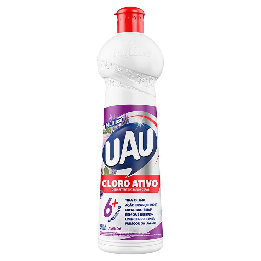 Desinfetante Multiuso Cloro Ativo Lavanda 500mL - Uau