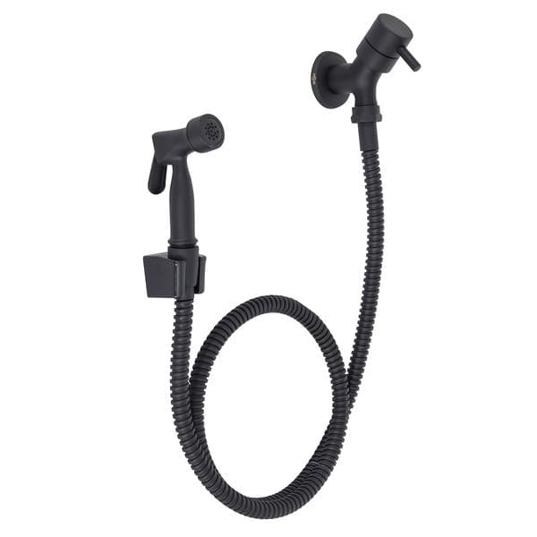Ducha Higiênica 1,2m Preta Fosca Metal Eiffel 1739 BK-LR90 Sensea