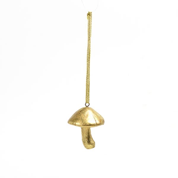 Enfeite Adorno Cogumelo Resina Ouro Velho 4,5x4x3cm Cromus