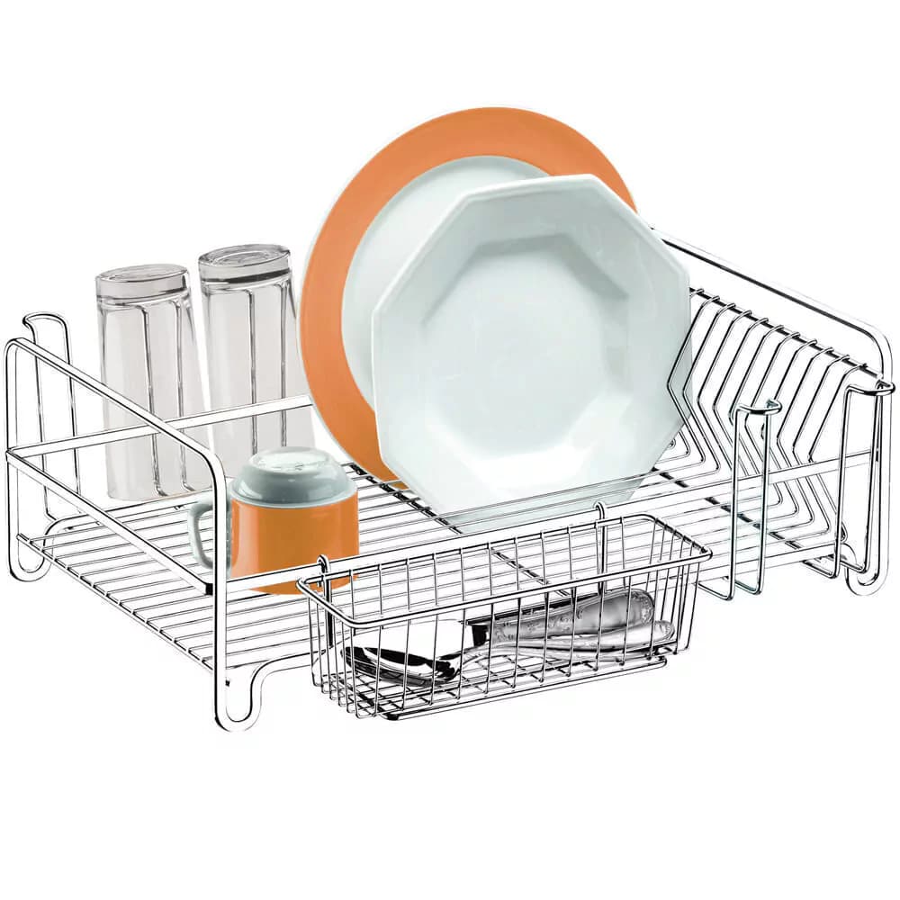 Escorredor de Louça de Aço Inox Cromado 46x42x16cm