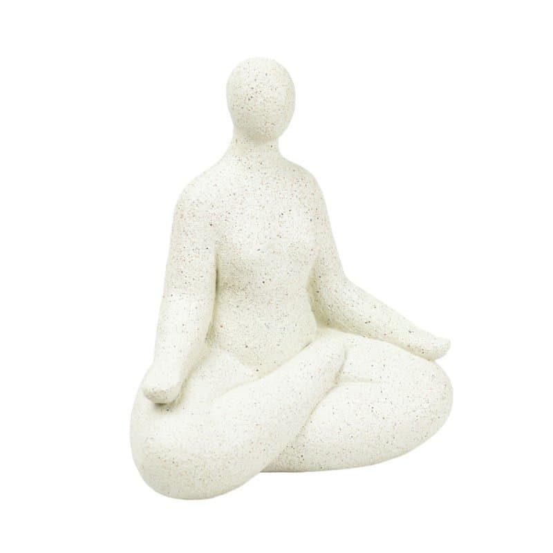Escultura em Resina Meditação Lucatti Creme