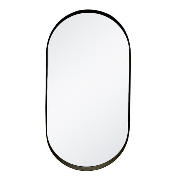 Espelho Oval 60x40cm Preto Com Moldura Urban E2G Design