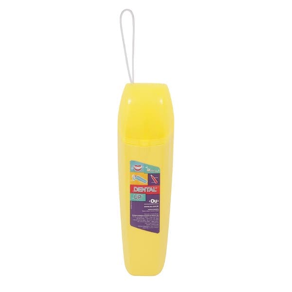 Estojo para Escova de Dente Amarelo em Plástico Up Ou