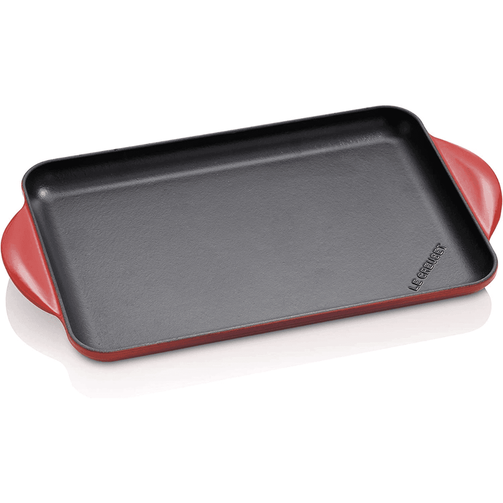 Grelha Retangular Lisa 32cm Vermelha - Le Creuset