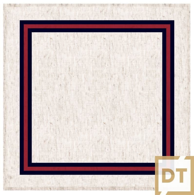 Guardanapo de Mesa Linho Decortextil Off Com Azul 45cm x 45cm