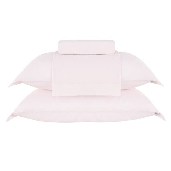 Jogo de Cama Casal Queen Size Algodão 150 Fios Rosa Buddemeyer