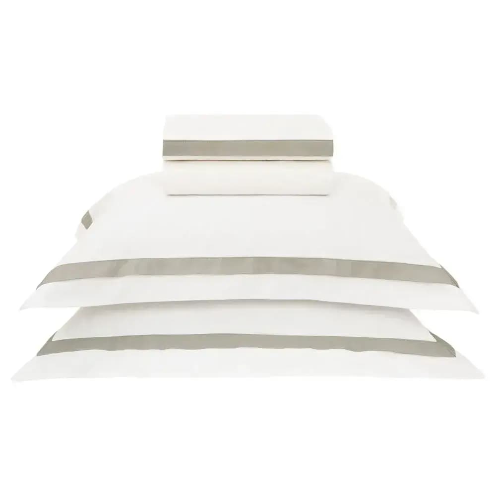 Jogo de Cama Queen Vercelli 300 Fios Branco\/Marmo Trussardi