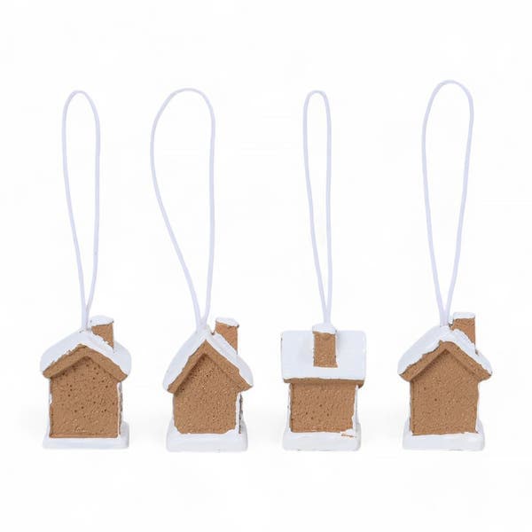 Kit Adorno De Natal Plástico Marrom Claro Cromus 4x2,5cm 4 Unidades
