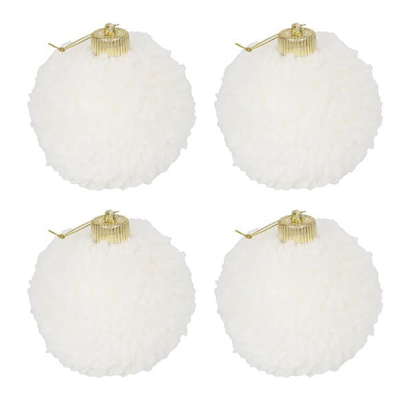 Kit Bola de Natal para Árvore Plástico Branco 10x10x10cm Cromus