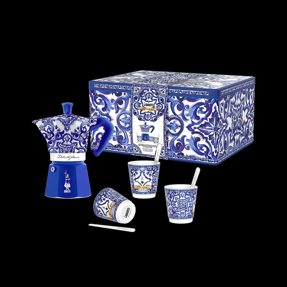 Kit Cafeteira Italiana Moka 3 Xíc Dolce & Gabbana Blu - Bialetti