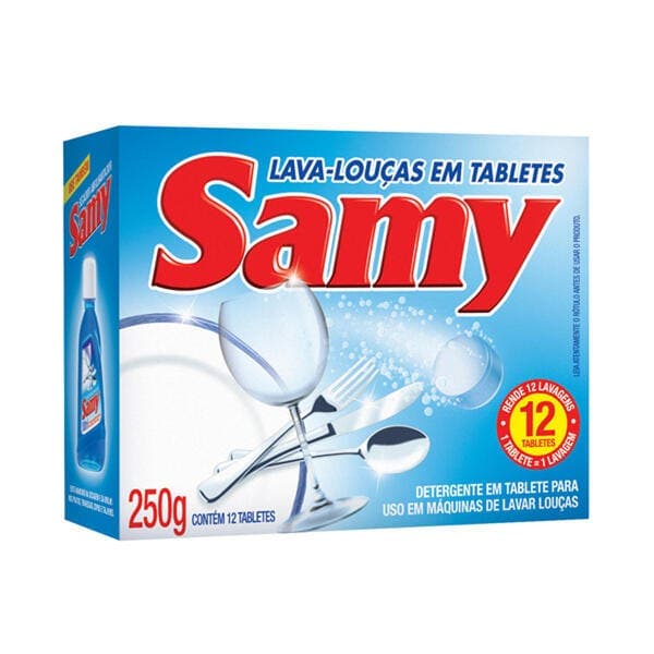 Lava-Louças em Tabletes Samy 250g 12 Unidades
