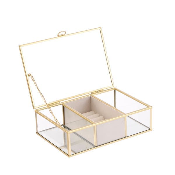 Organizador de Joias Metal Dourado 6x14x21cm