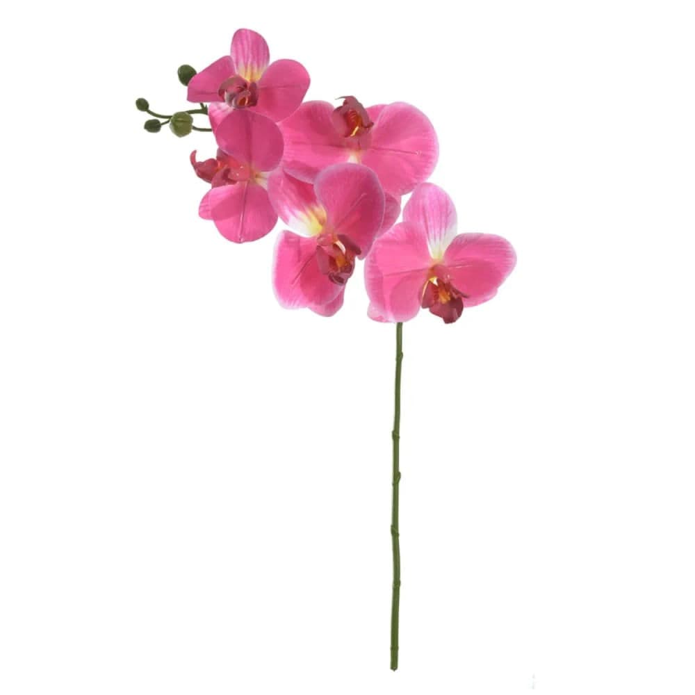 Orquídea Phalaenopsis Artificial 55cm Haste Rosa Pink - Florarte