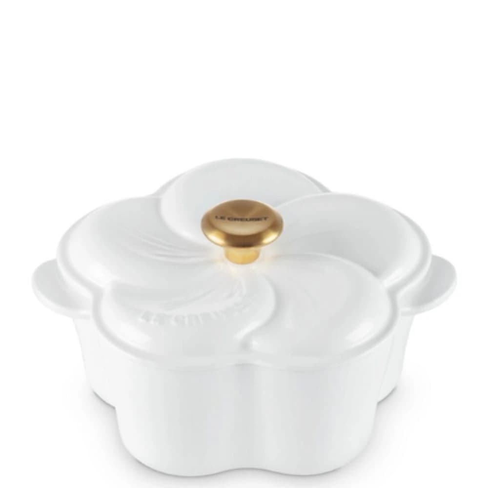 Panela de Ferro Le Creuset Tradition Flor Branca 20cm