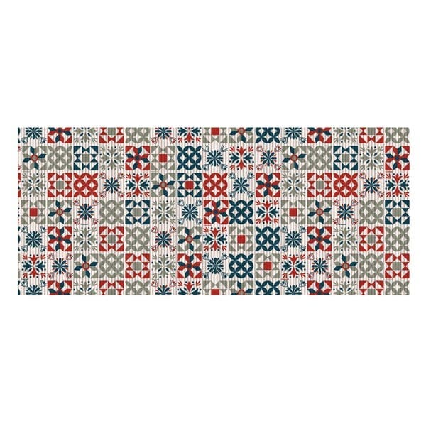 Passadeira Antiderrapante Retangular Kapazi Azulejos Multicolorido