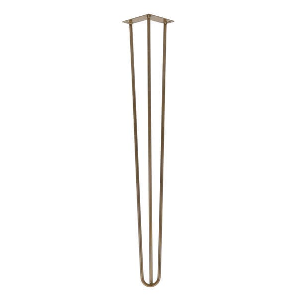 Pé de Mesa Aço Carbono 80cm 120kg Dourado Hairpin Leg 1 peça