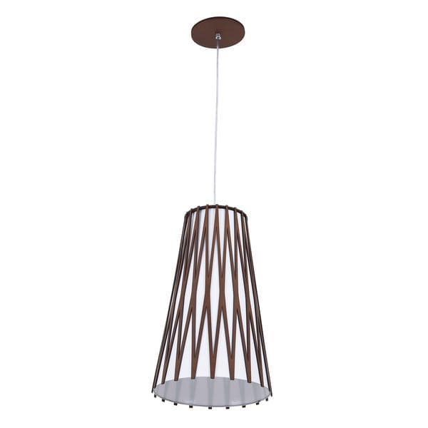 Pendente 1 Lâmpada 40cm Madeira IP20 Cocar Fox Lustres