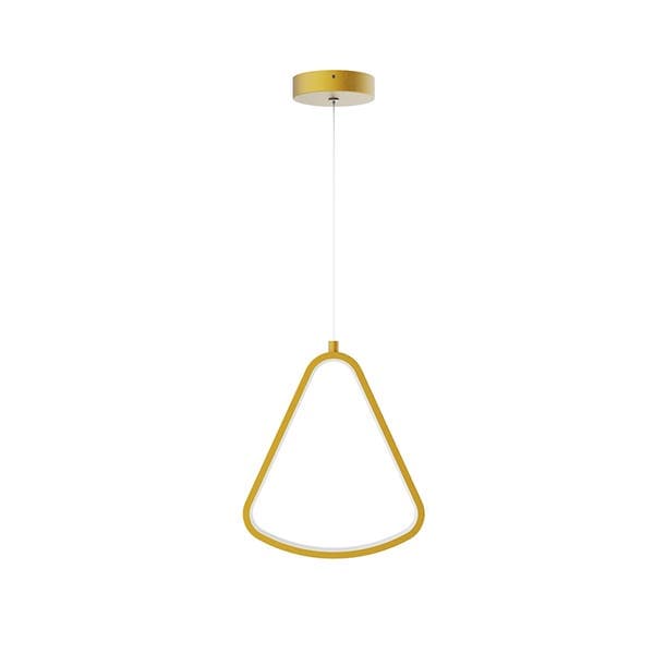 Pendente com LED Dourado Triangular