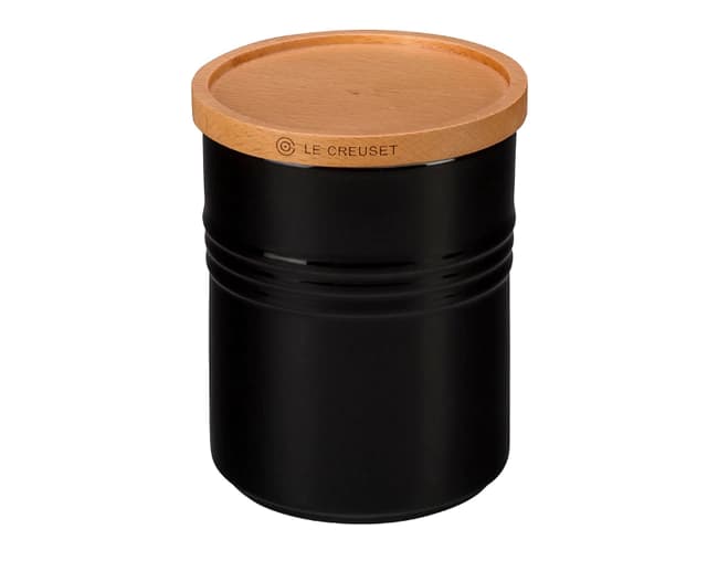 Pote com Tampa de Madeira 1,9L Le Creuset — Black Onyx