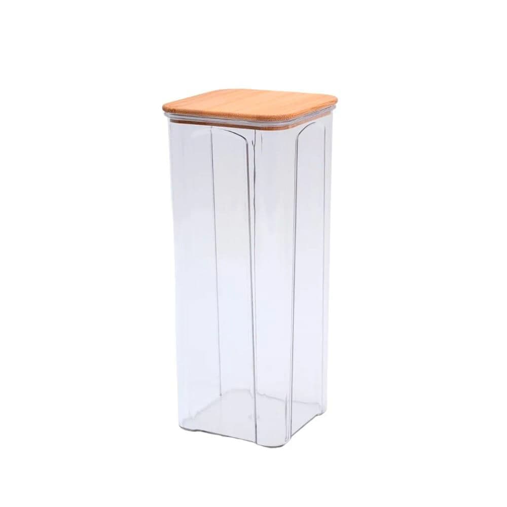 Pote para Mantimentos Transparente com Tampa em Bambu 2l - Oikos