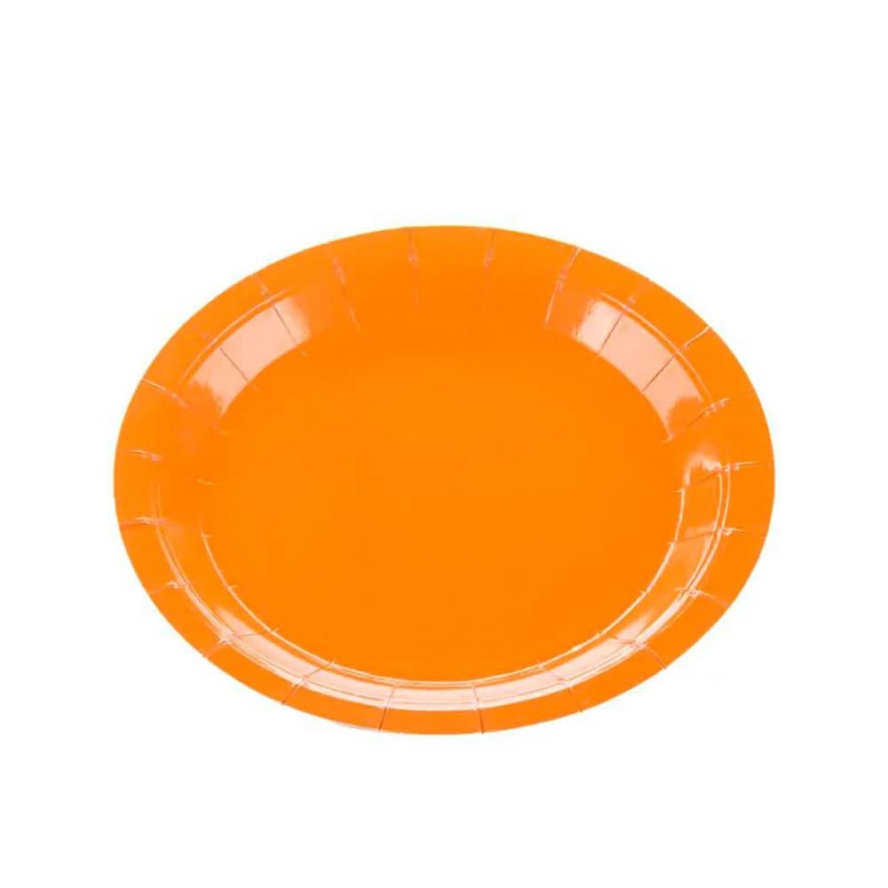 Prato de Papel Descartável 18cm Laranja 10 Unidades - Silver Plastic