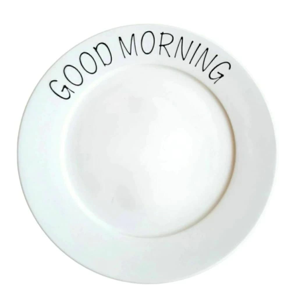 Prato para Sobremesa de Cerâmica Good Morning 20cm 4pçs