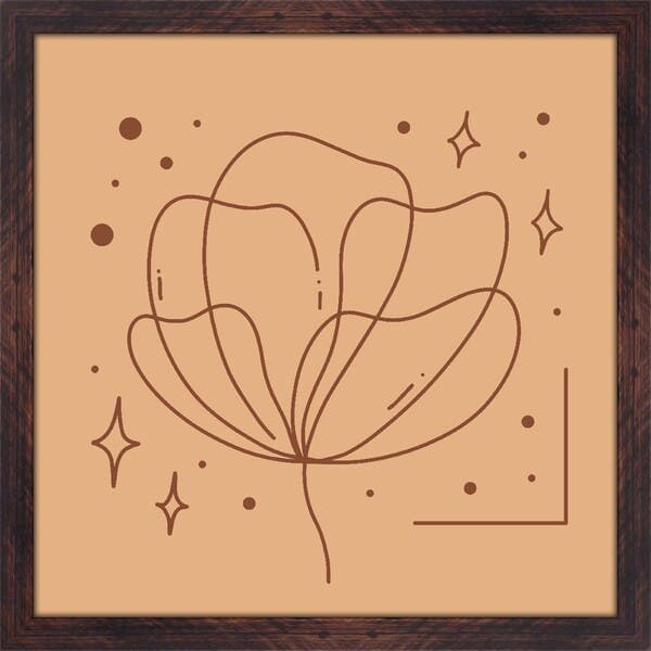 Quadro Decorativo Flor Colorido sem Vidro 40x40x2cm Tropical
