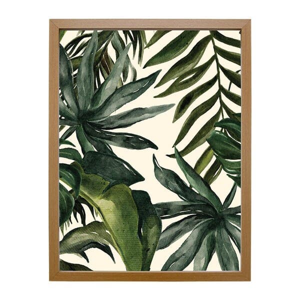 Quadro Decorativo Folhagem 3 Verde com Vidro 30x40cm Arte Própria