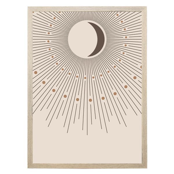 Quadro Decorativo Madeira e Papel Zen Natural com Moldura 70x50cm