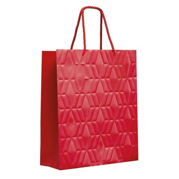 Sacola de Fibra e Papel Vermelha Premium 70x15,5x26cm Cromus