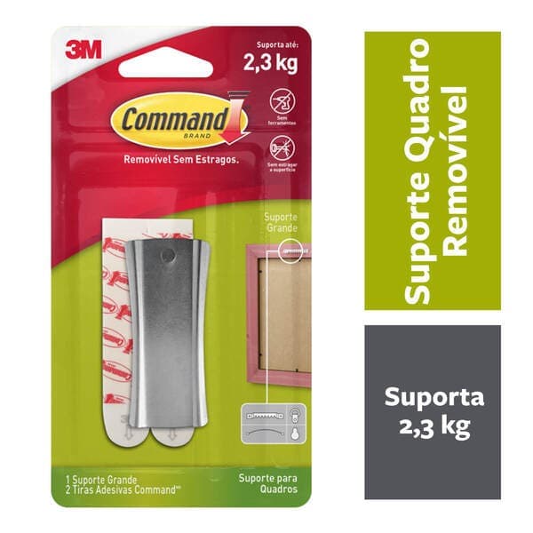 Suporte para Quadros Grande 2,3 kg Prata Command 3M 1 unidade