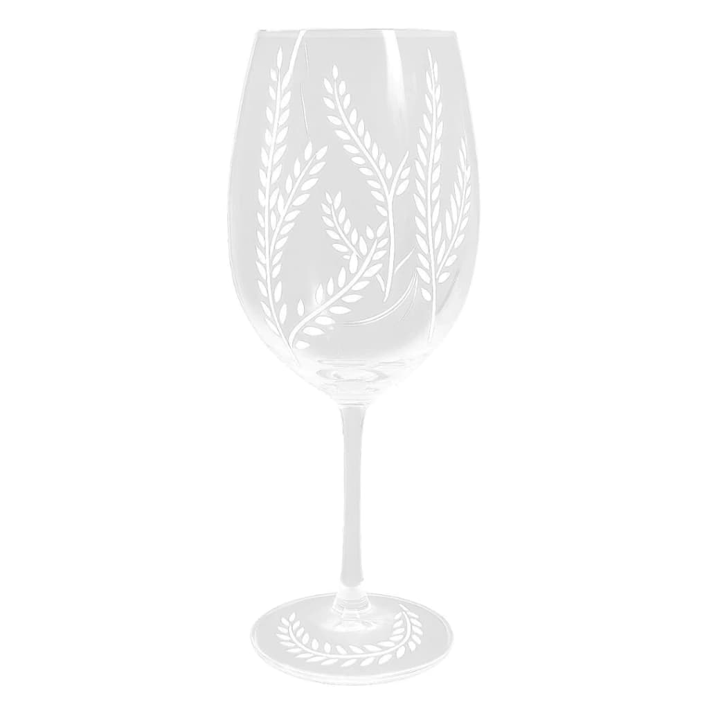 Taça de Cristal Pintada a Mão Auguri Casa Leaf 450ml
